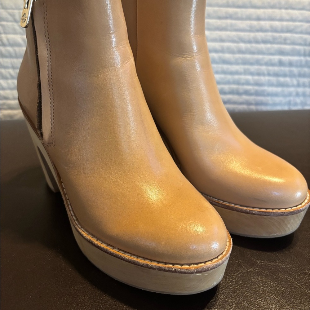 Antonio Milani Leather Clog Side Zip Bootie